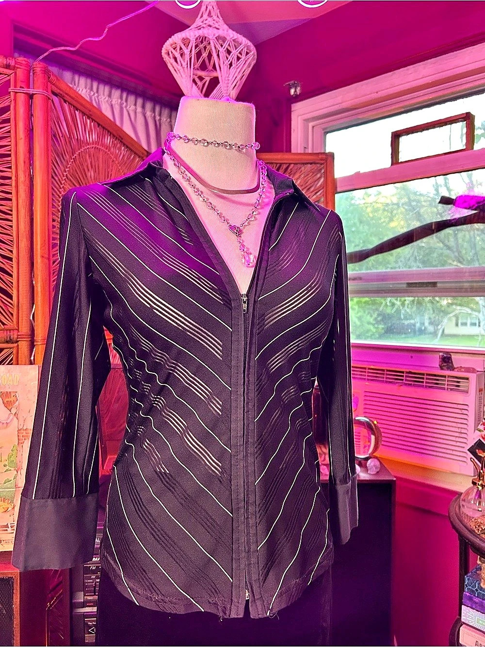 90s Chado by Ralph Rucci Sheer Panel Top - Picture 2 of 3